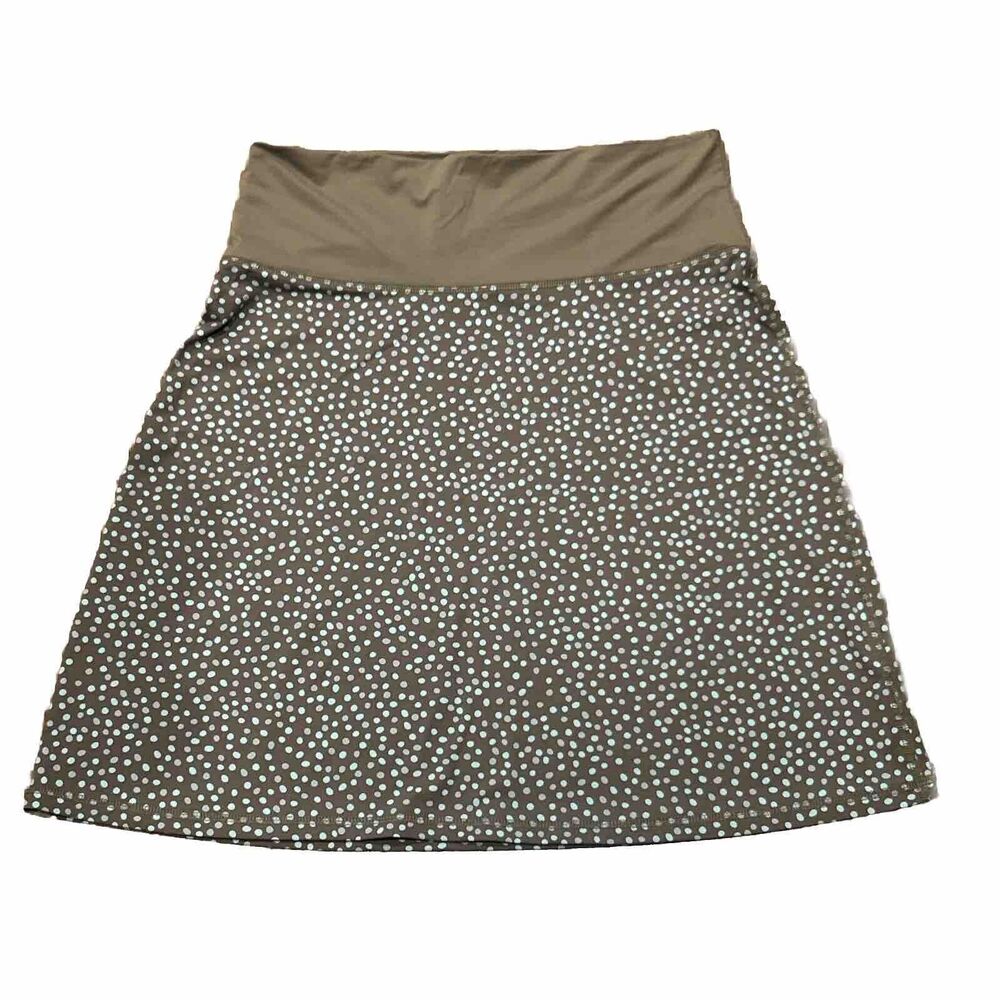 Carve Designs Skirt Womens Small Jersey Pull On Summer Stretch Polka Dot Brown